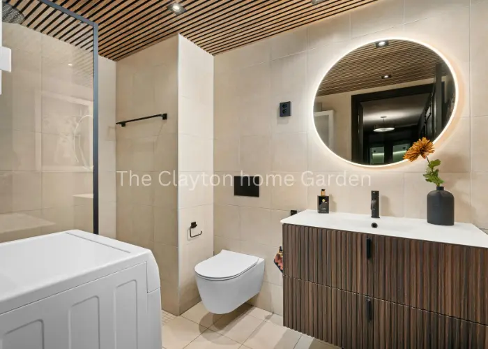 Walk-in Shower Featuring Bold Fixtures