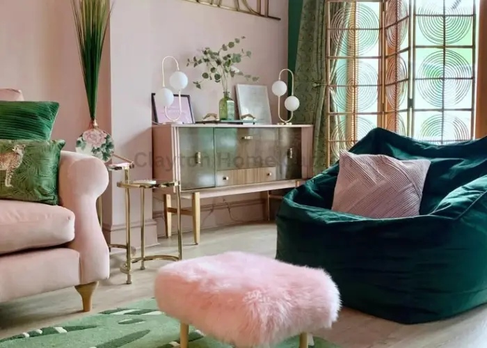 Pink and Emerald Green