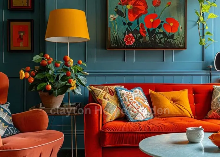 Turquoise Color and Orange
