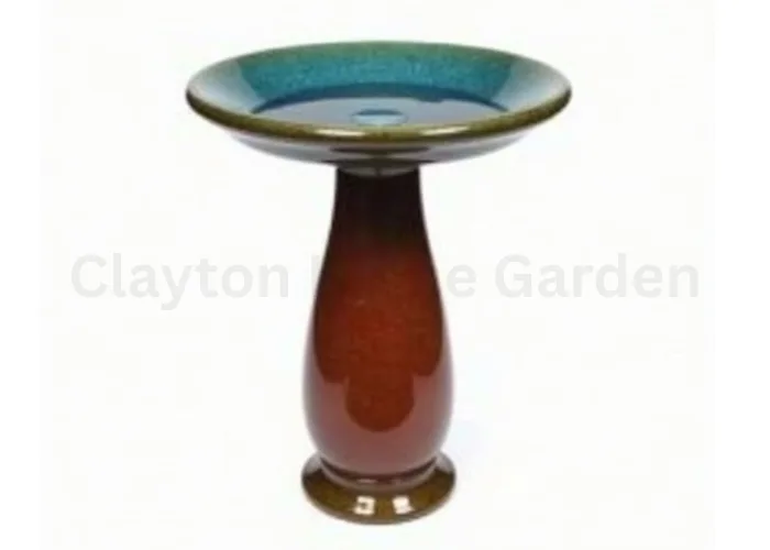 Sunnydaze Duo-Tone Glazed Ceramic Bird Bath