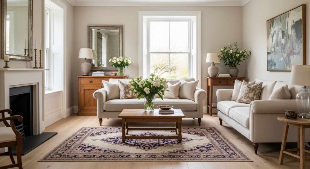 Timeless Living Room in Cream