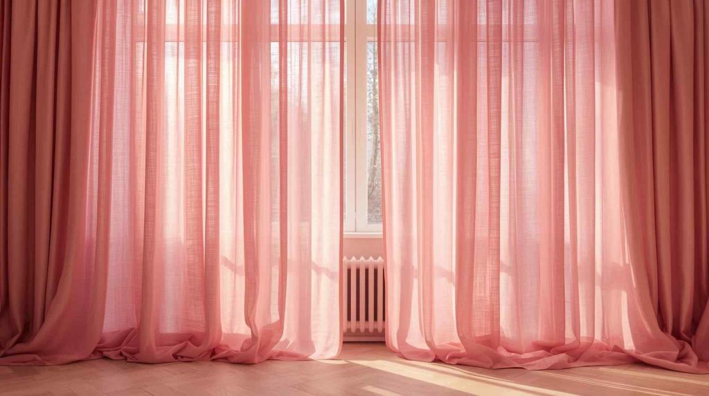 Pink curtains that transform natural light
