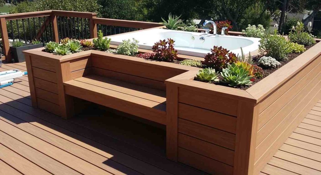 Seating with Integrated Planters:
