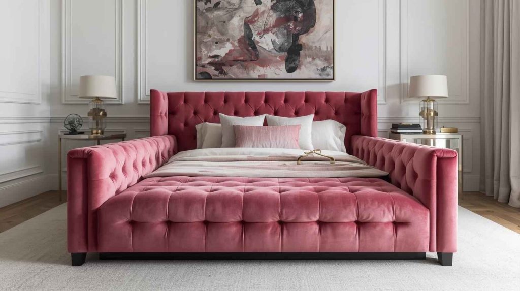 Velvet Statement Bed Approach