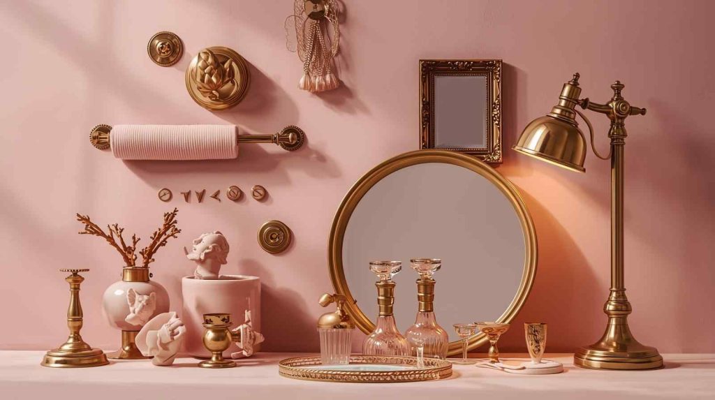 Vintage Pink and Brass Charm
