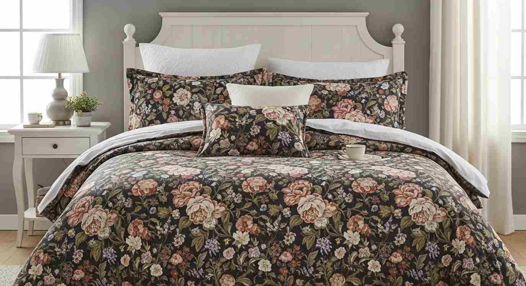 What makes vintage floral bedding different from regular floral prints?
