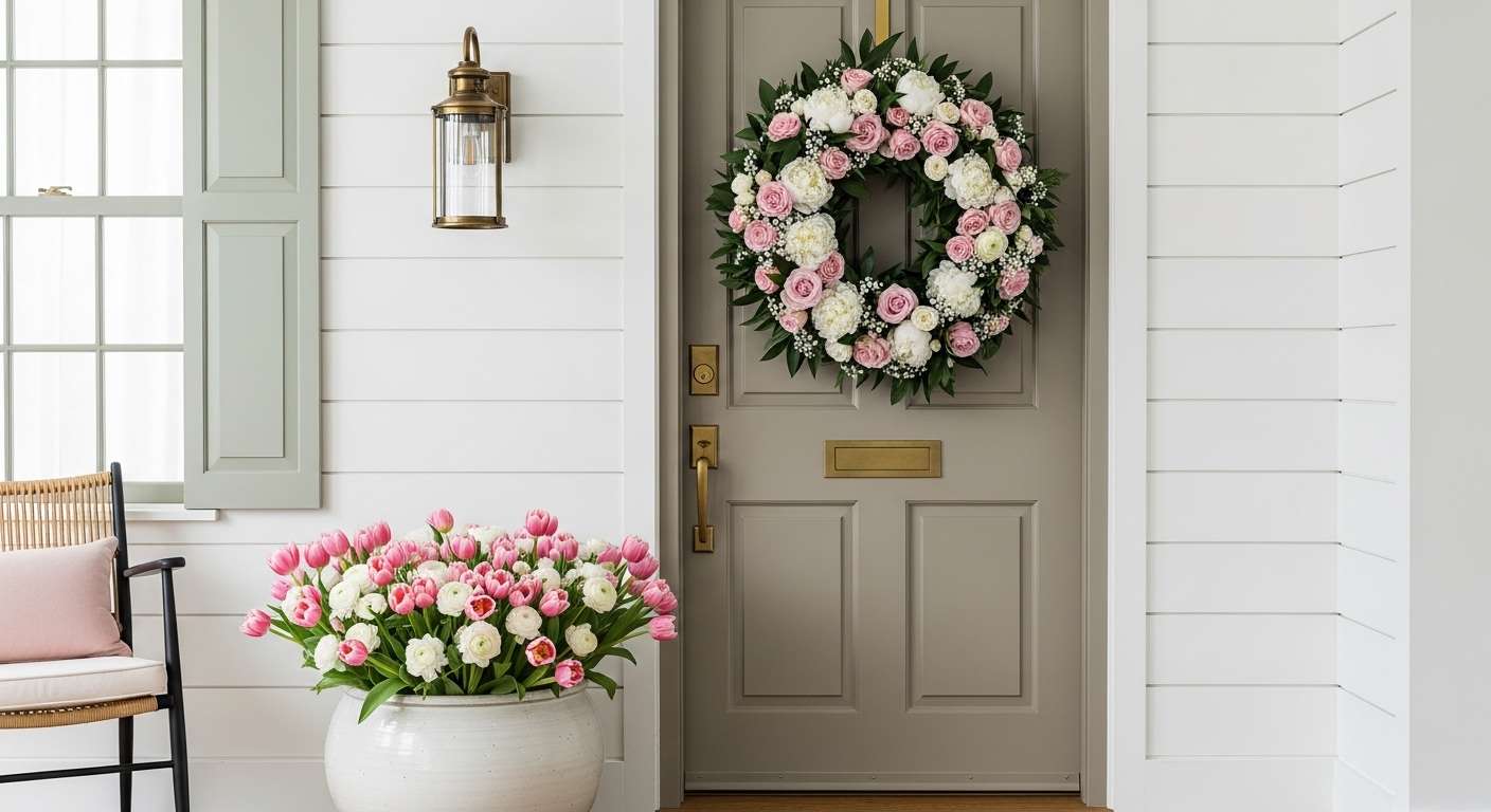 Blush & Gold Minimalist Entrance -- The Garden Style Elegant