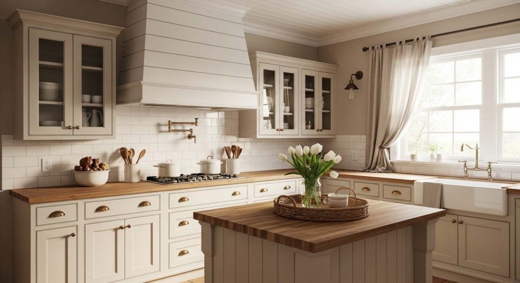 Classic White Farmhouse Range Hood Cover
