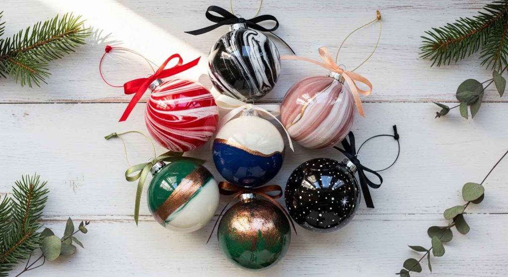 DIY Marbled Ornaments