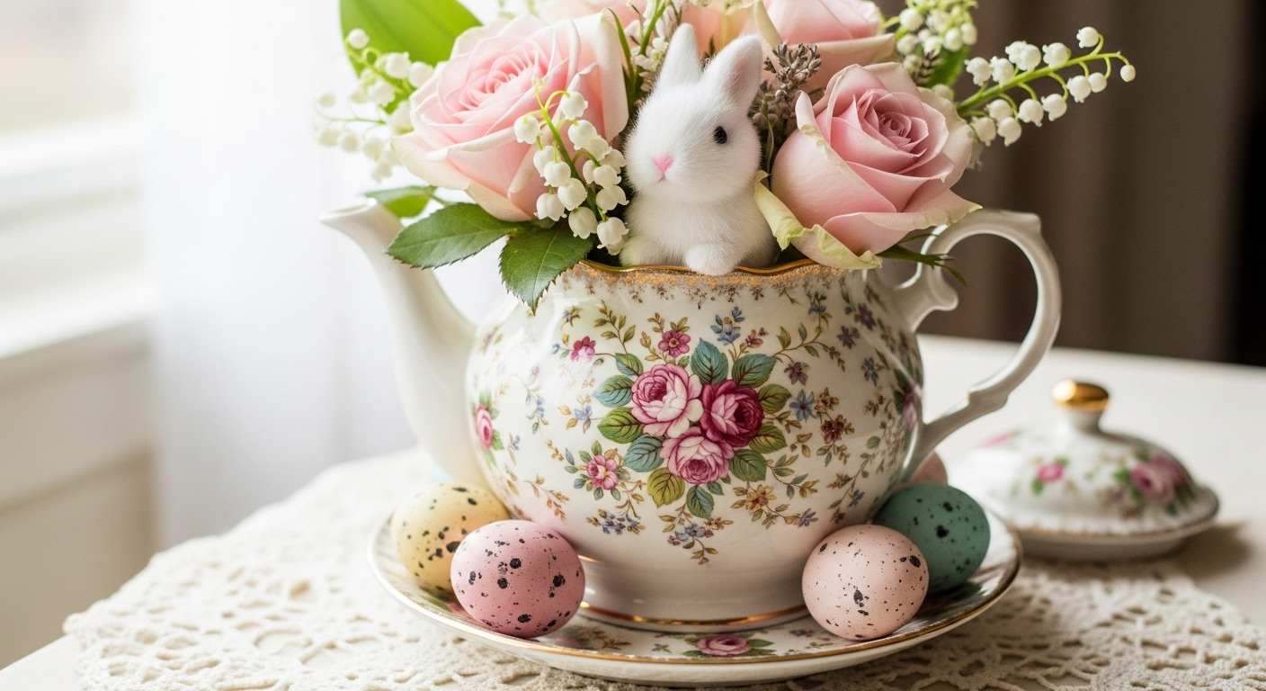 Floral Teapot Centerpiece