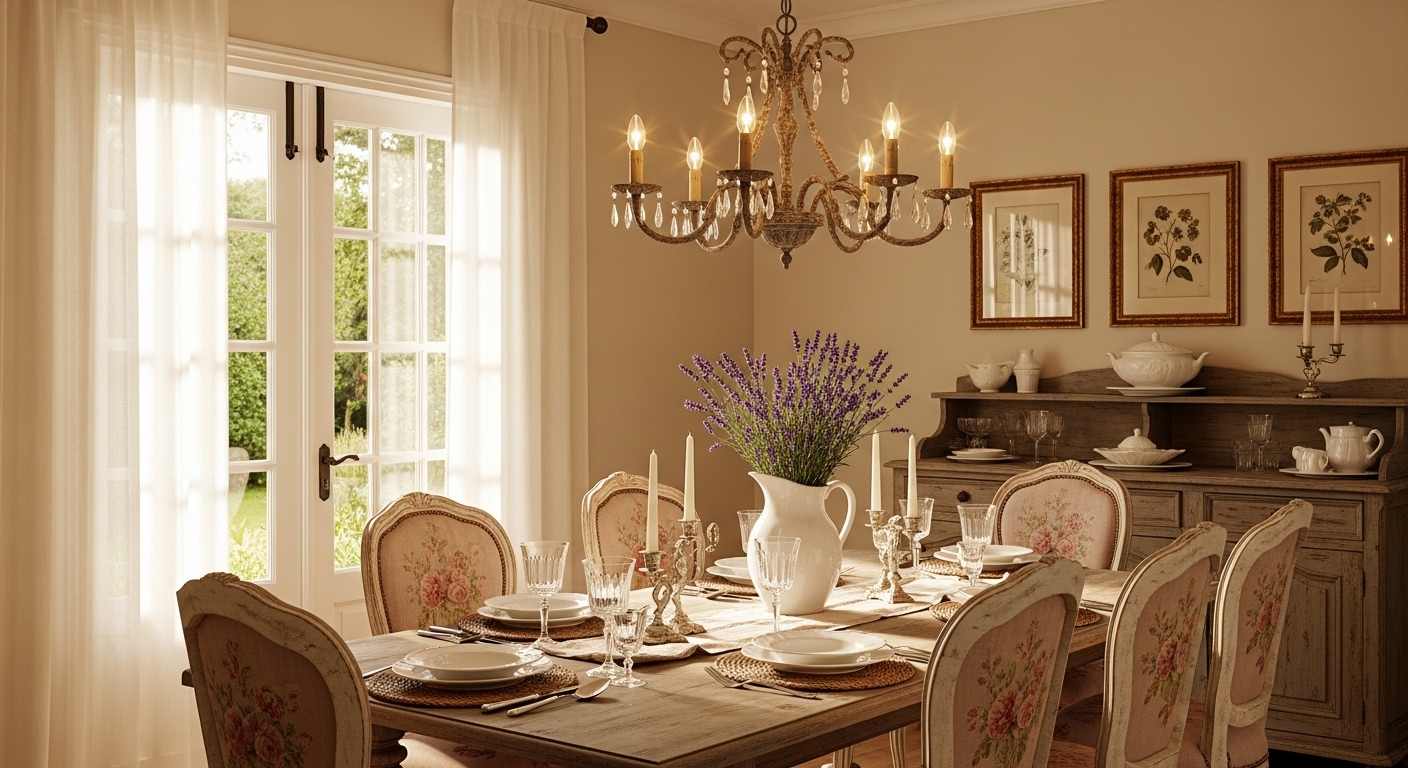 French Country Shabby Chic with Floral Chairs