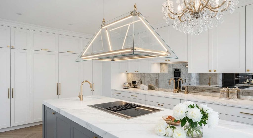 Glass & Copper Island Rangehood