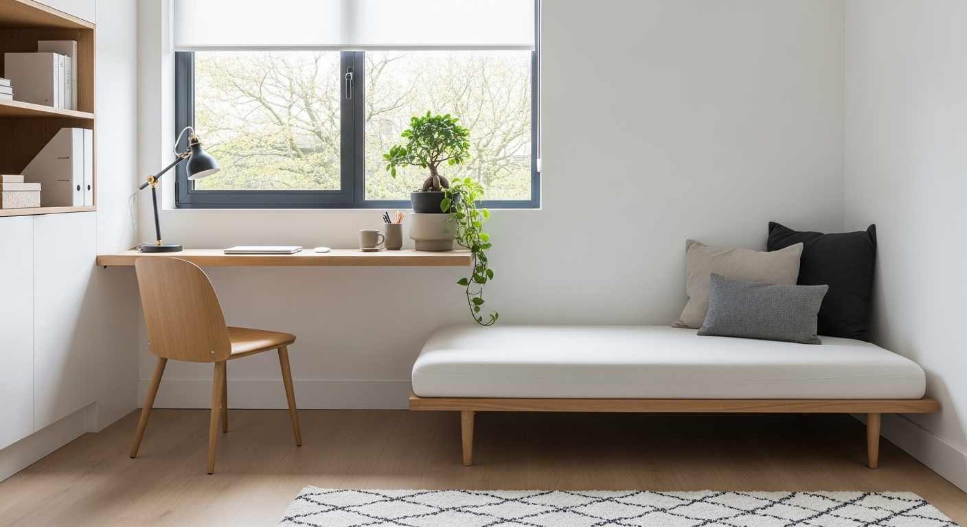 Japandi Dual-Purpose: Guest Room + Home Office