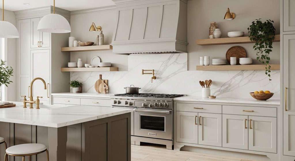 Sage Green Painted Rangehood -- Cottage core Style