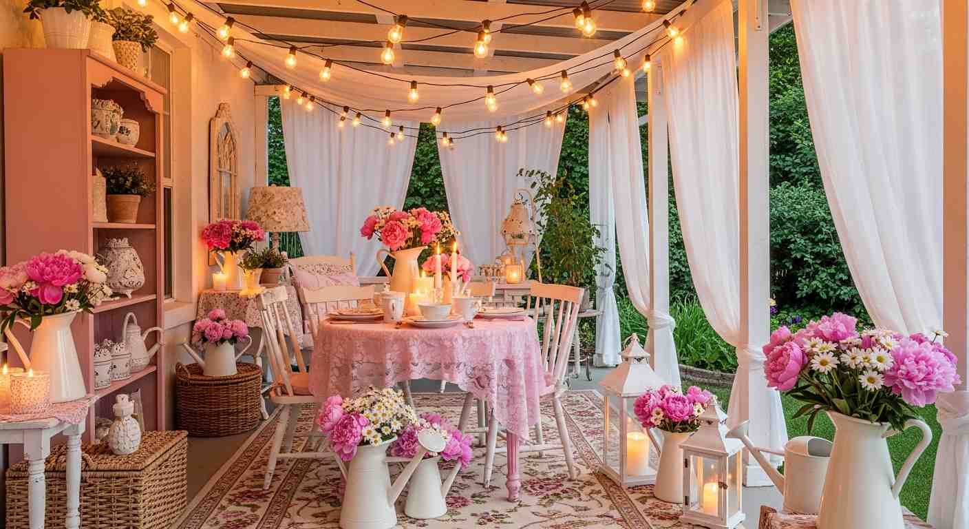 Shabby Chic Pink Porch Party -- Romantic & Boho