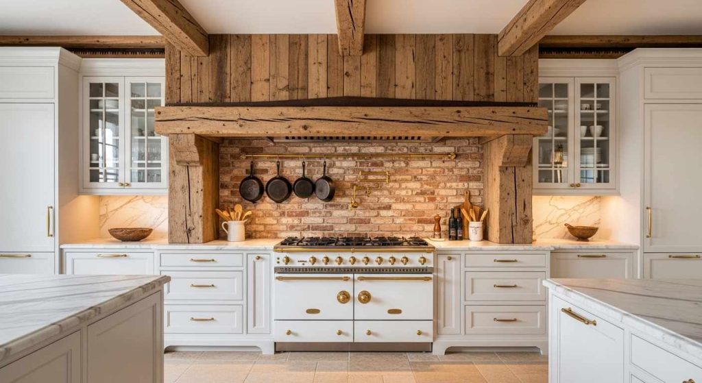 Shiplap panels are a great way to cover a range hood.
