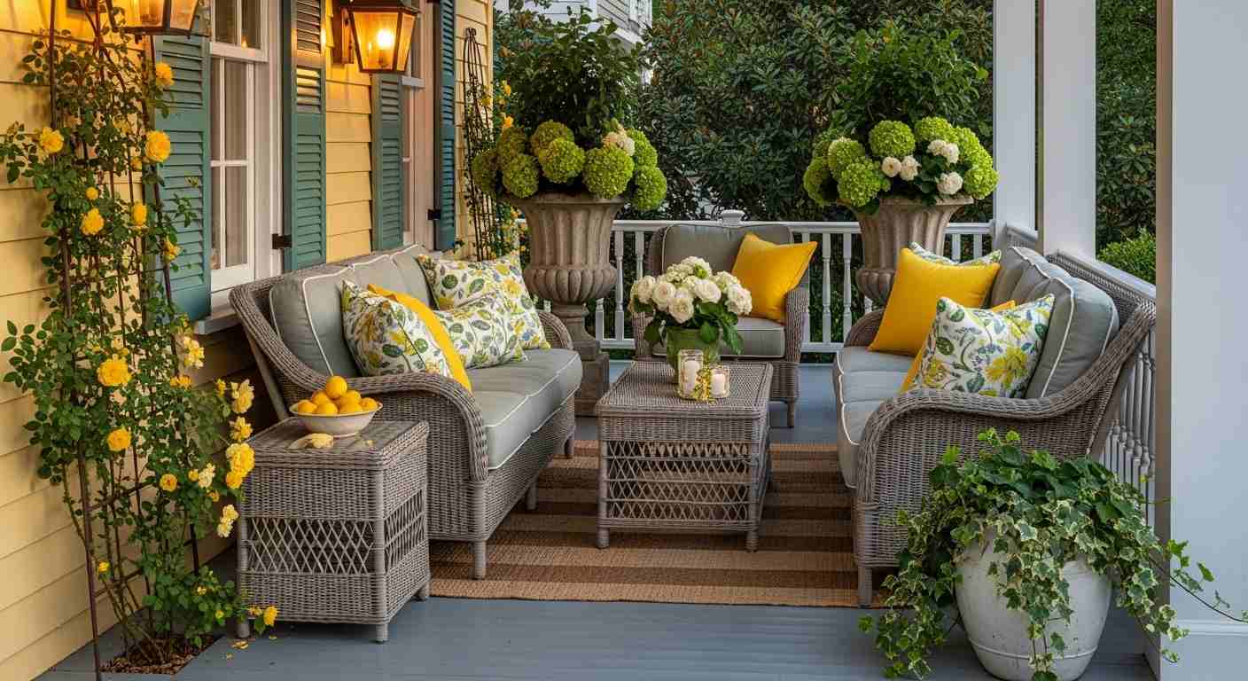 Southern Charm Yellow and Wicker