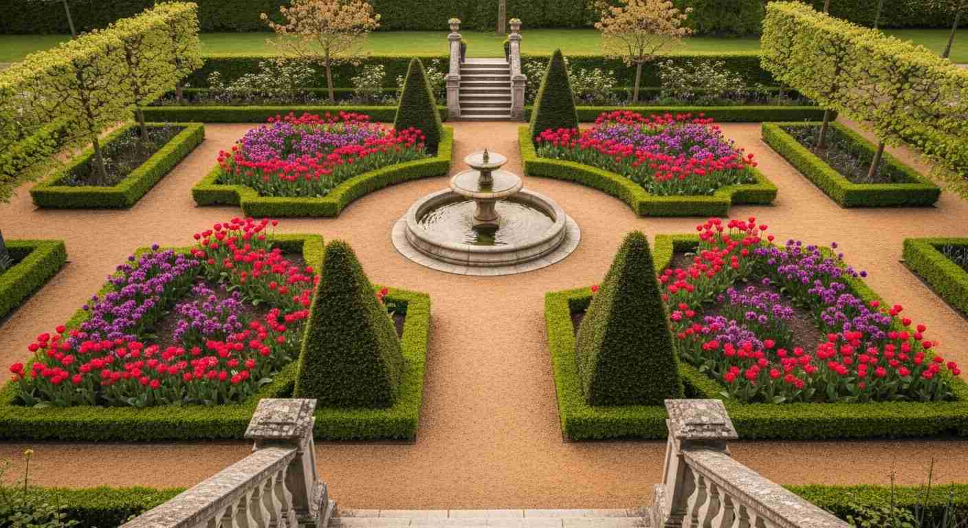 Formal Parterre with Geometric Hedges
