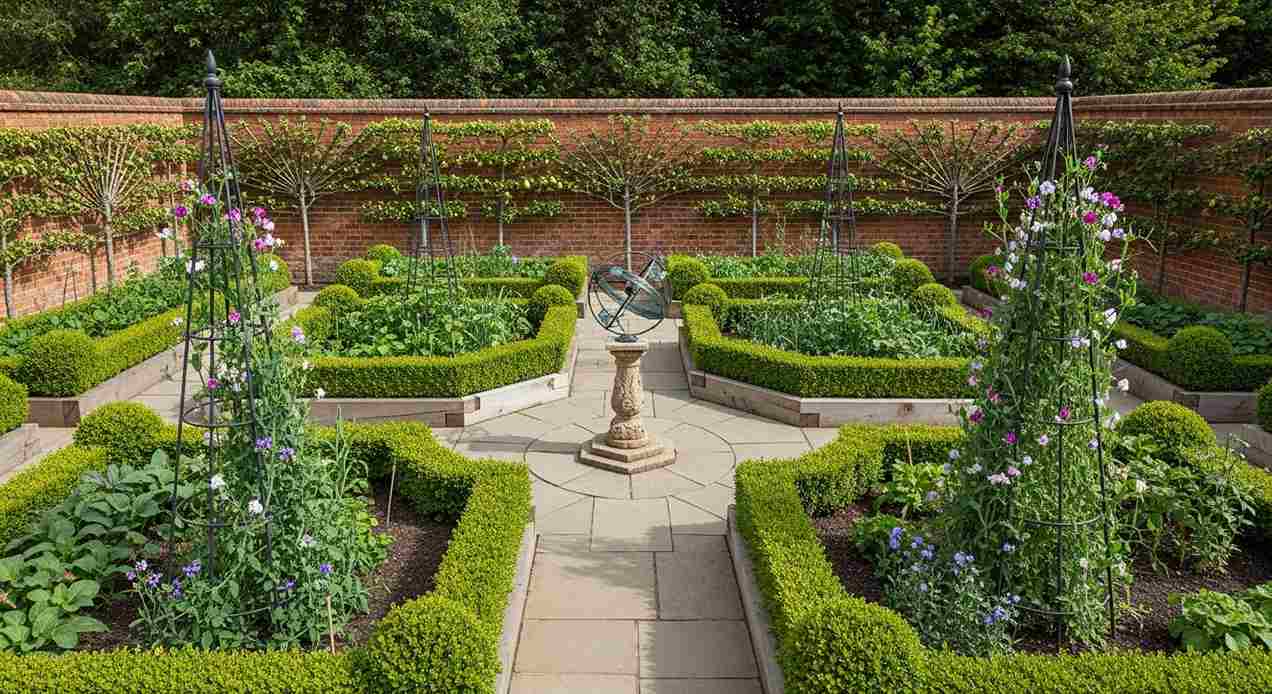 Victorian Kitchen Garden with Espalier Walls