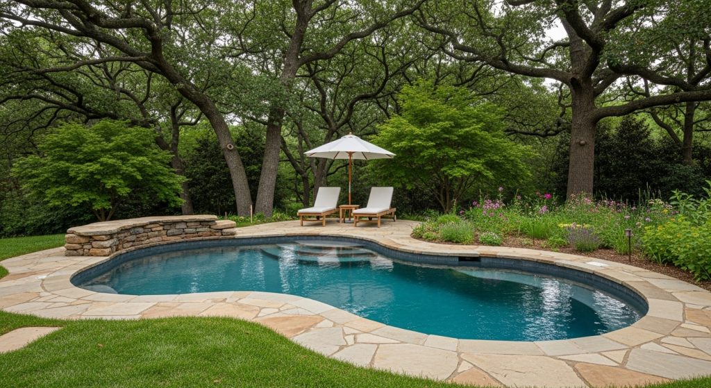 Freeform Natural Pool with Flagstone Surround