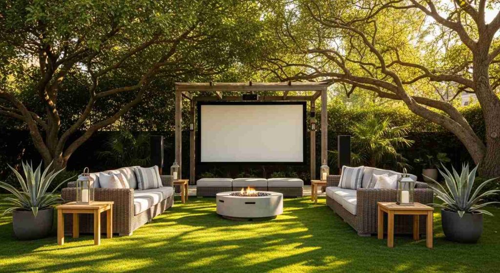 AI-Inspired Outdoor Theater + Fire Pit (Day)