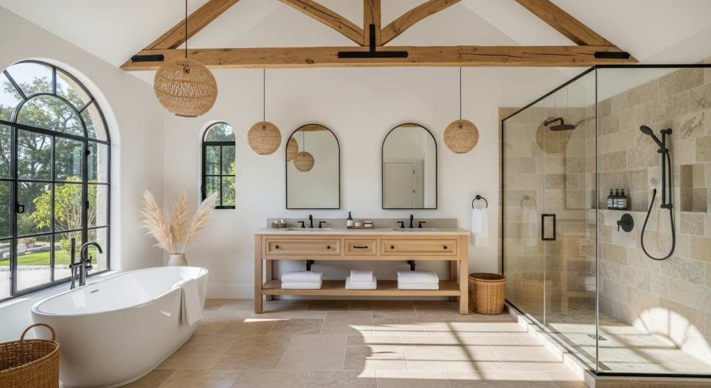 Modern Rustic with Exposed Ceiling Beams
