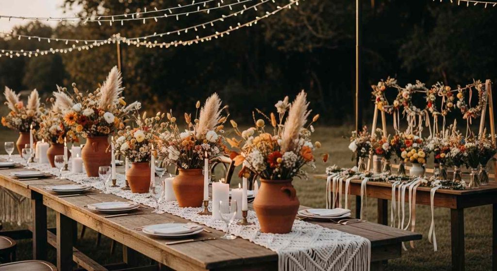 Rustic Chic With Macrame And Wildflowers