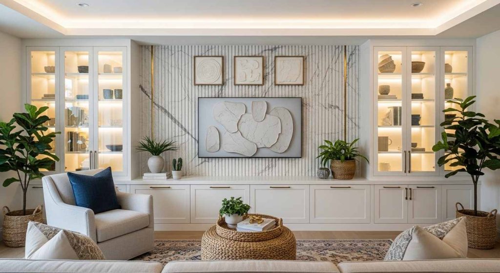 The Fluted Marble & Metal Inlay Wall