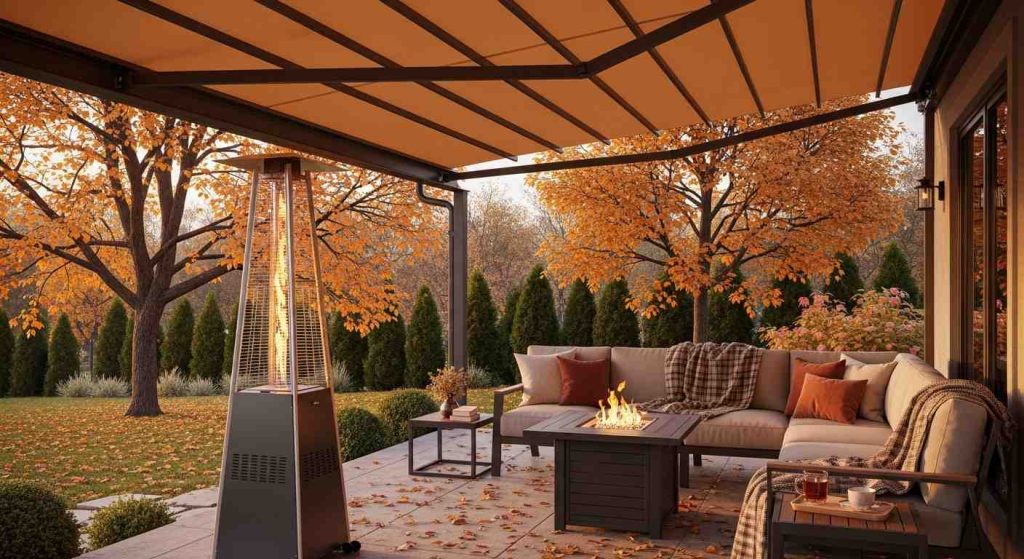 Winter-Ready Oasis — Retractable Awning + Heater
