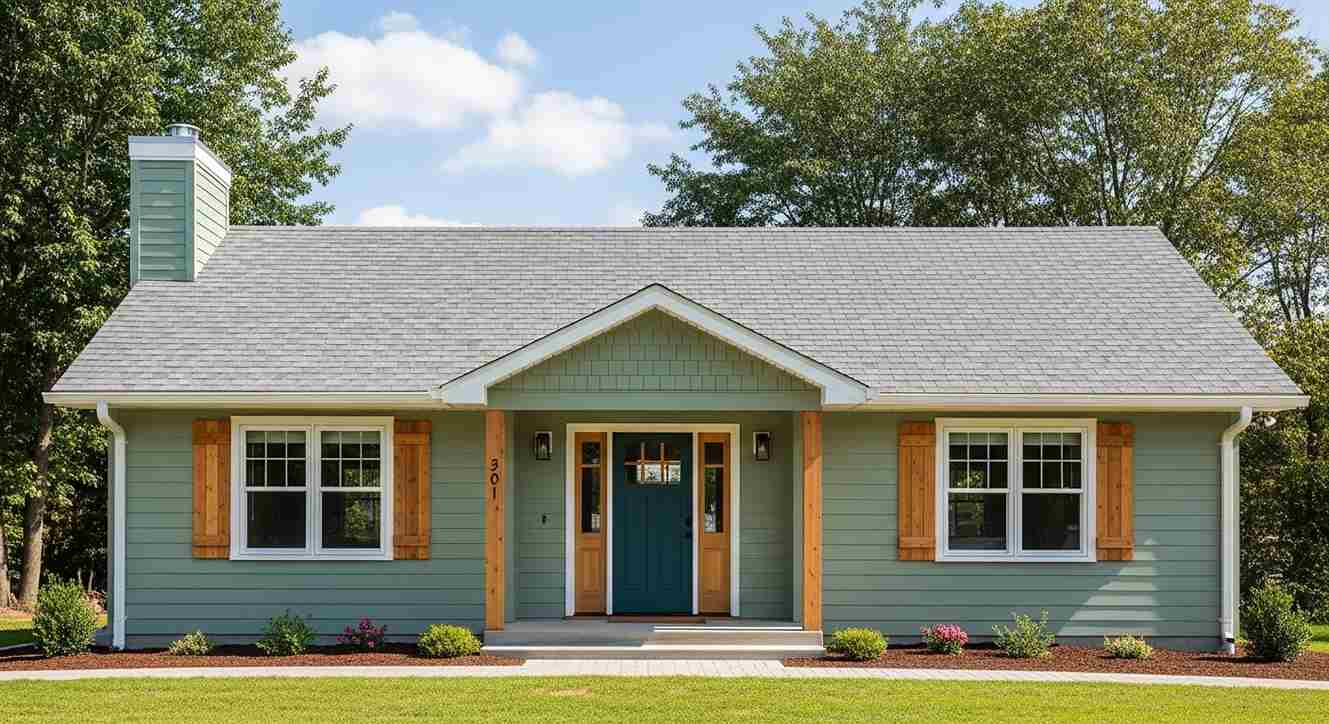 Sage Grey Roof Linen Trim Green Door
