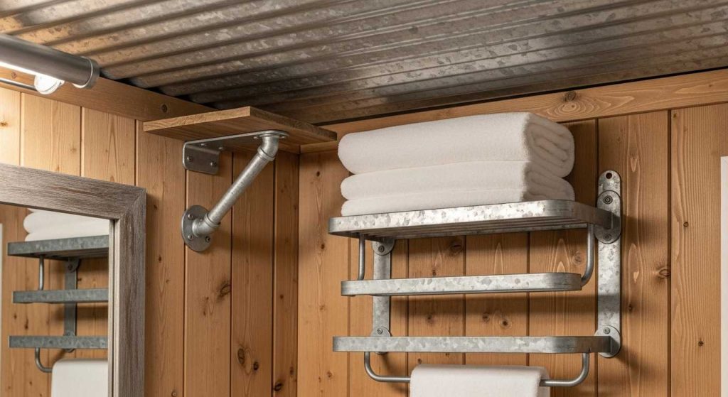 13. Metal Accents & Industrial Storage