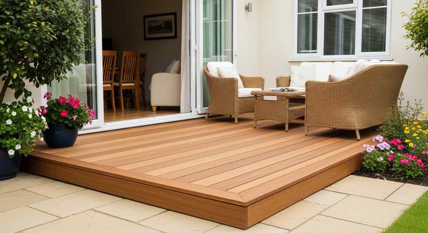 Hardwood Deck Floating on the Ground