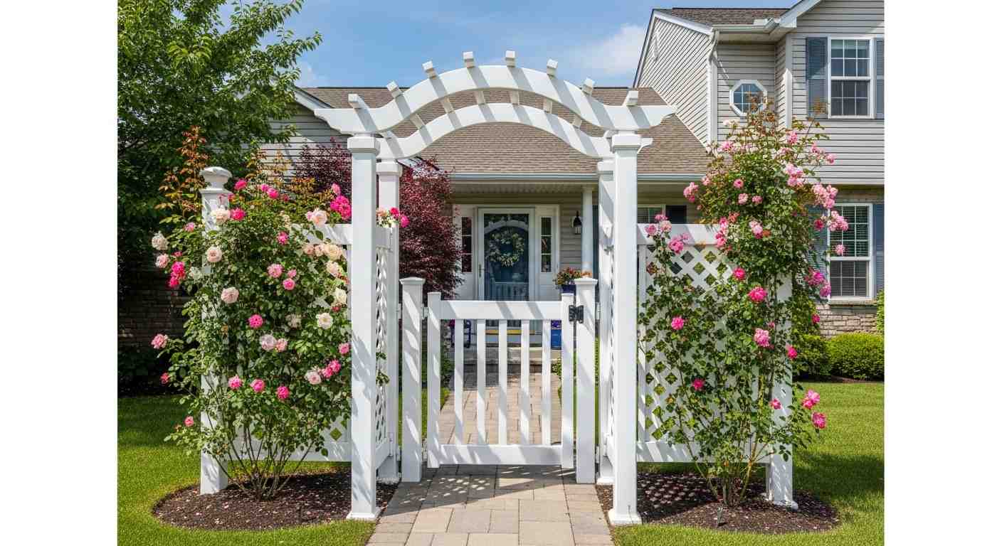 White Vinyl Pergola Arbor: