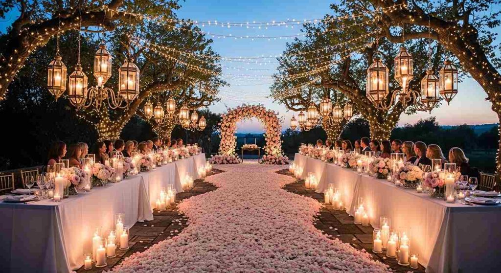 Fairy-Tale Ceremonies with Chandelier Lanterns