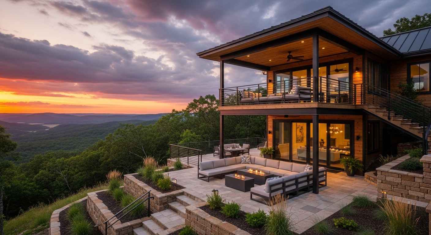 Bohemian outdoor soaking tub under stars