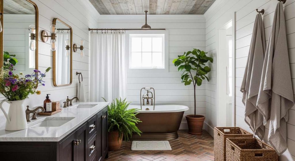 Stone Wall Feature with Clawfoot Tub
