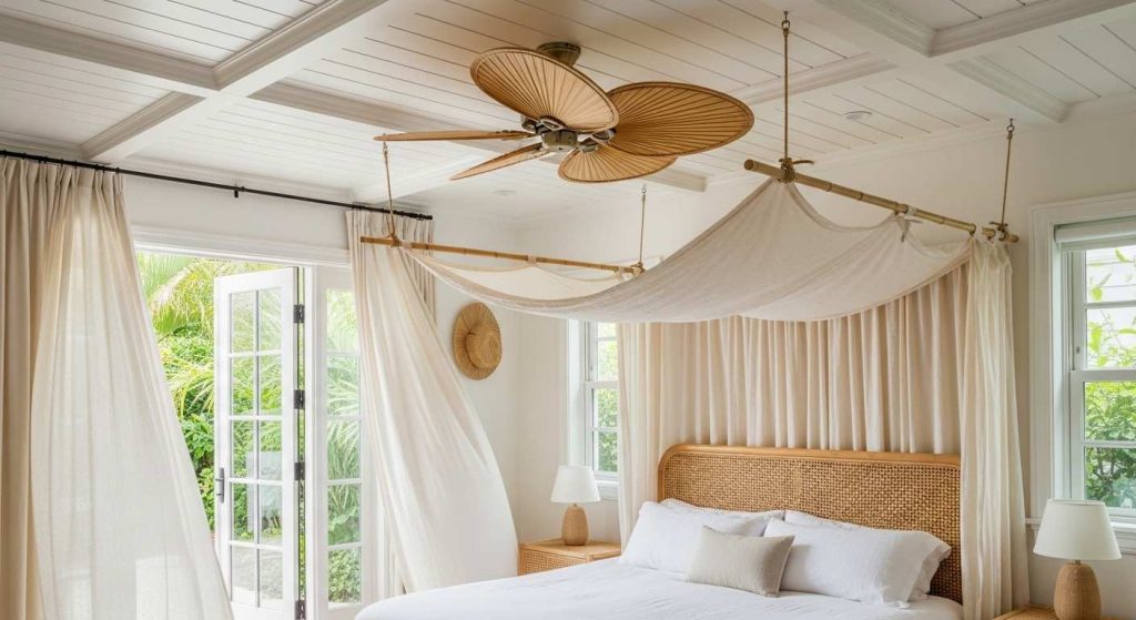 Coastal Rustic -- Rattan Cane & Sea Breeze Blue