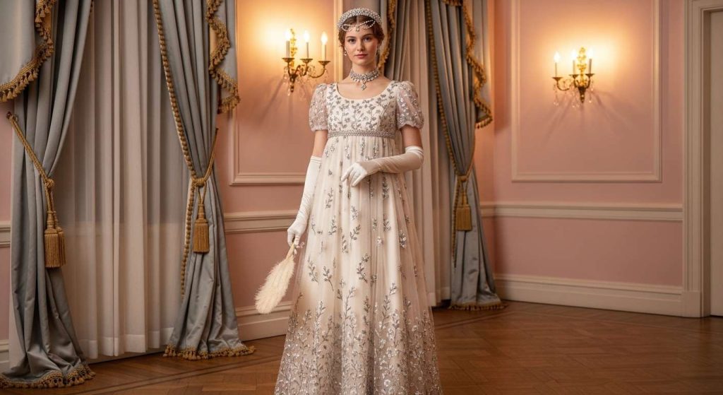 04. Blush Silver Botanical Embellished Gown