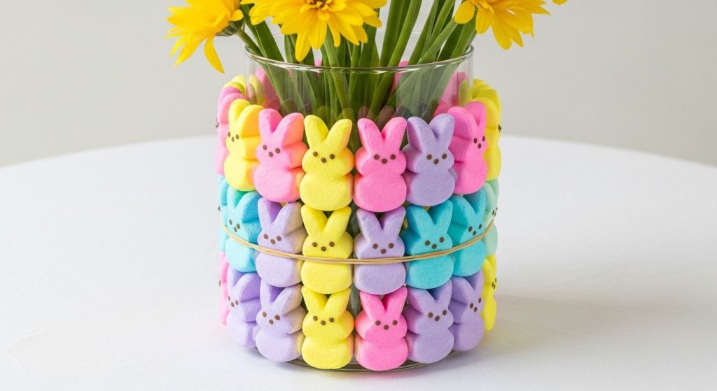 Peeps-Rimmed Easter Vase