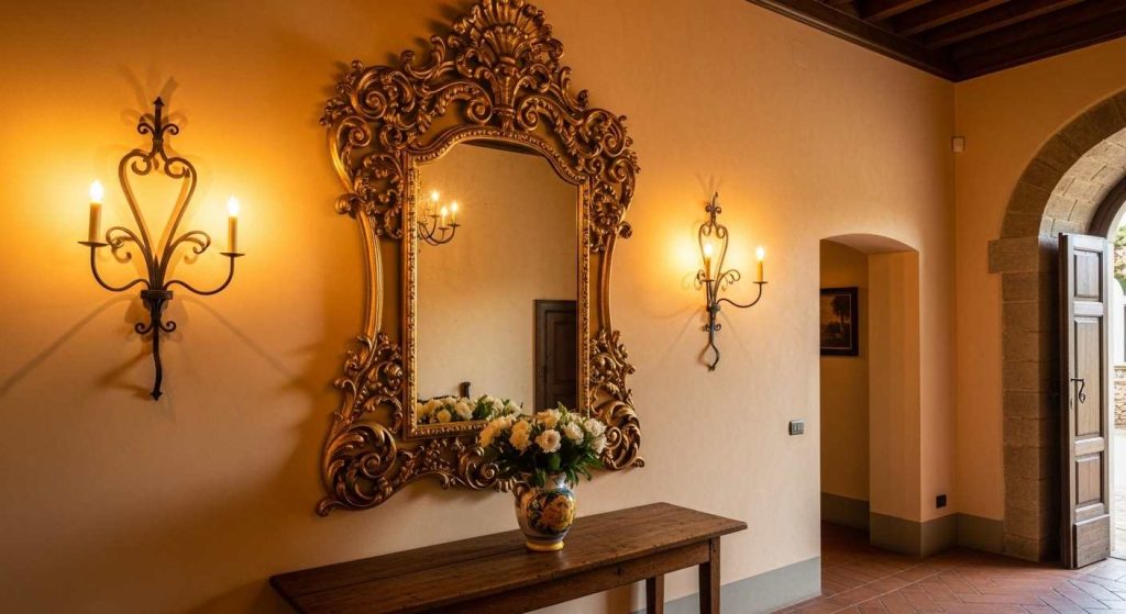 12. Ornate mirrors that expand and brighten