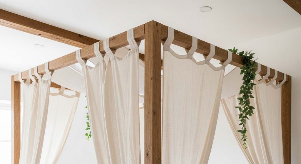 Raw Wood Canopy Bed