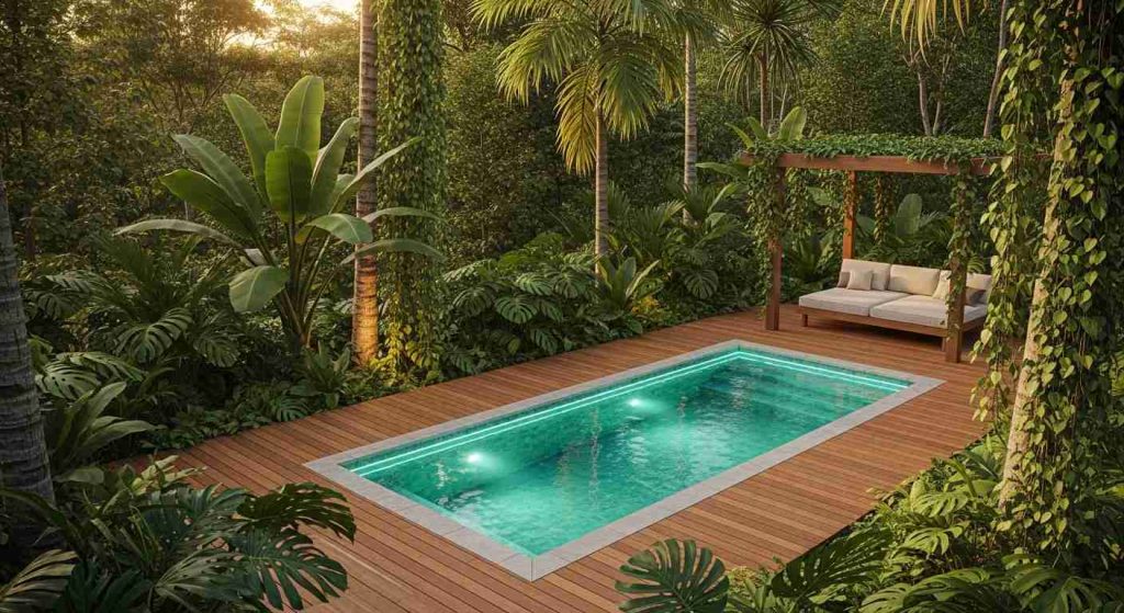 Tropical Jungle Retreat with Timber Deck