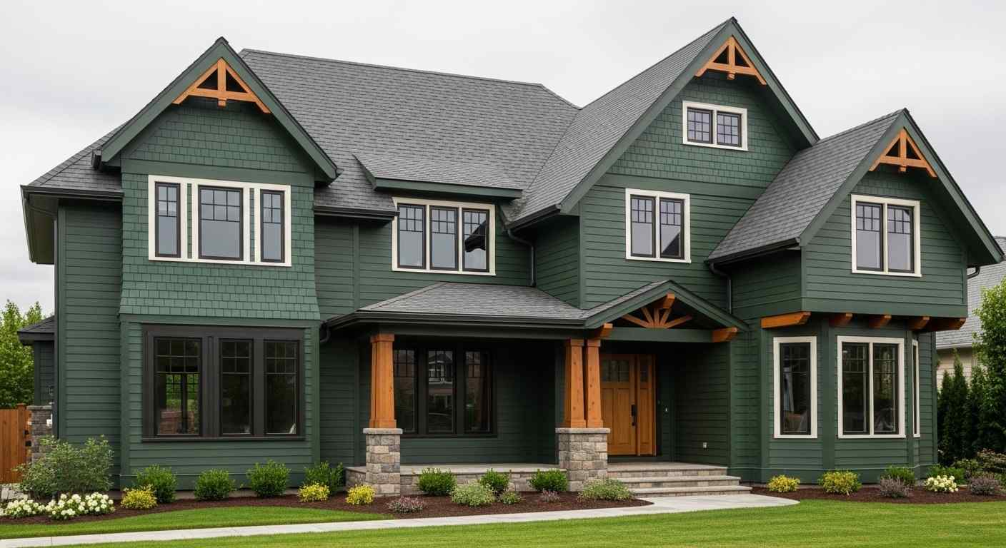 Forest Charcoal Roof Cream Red Door
