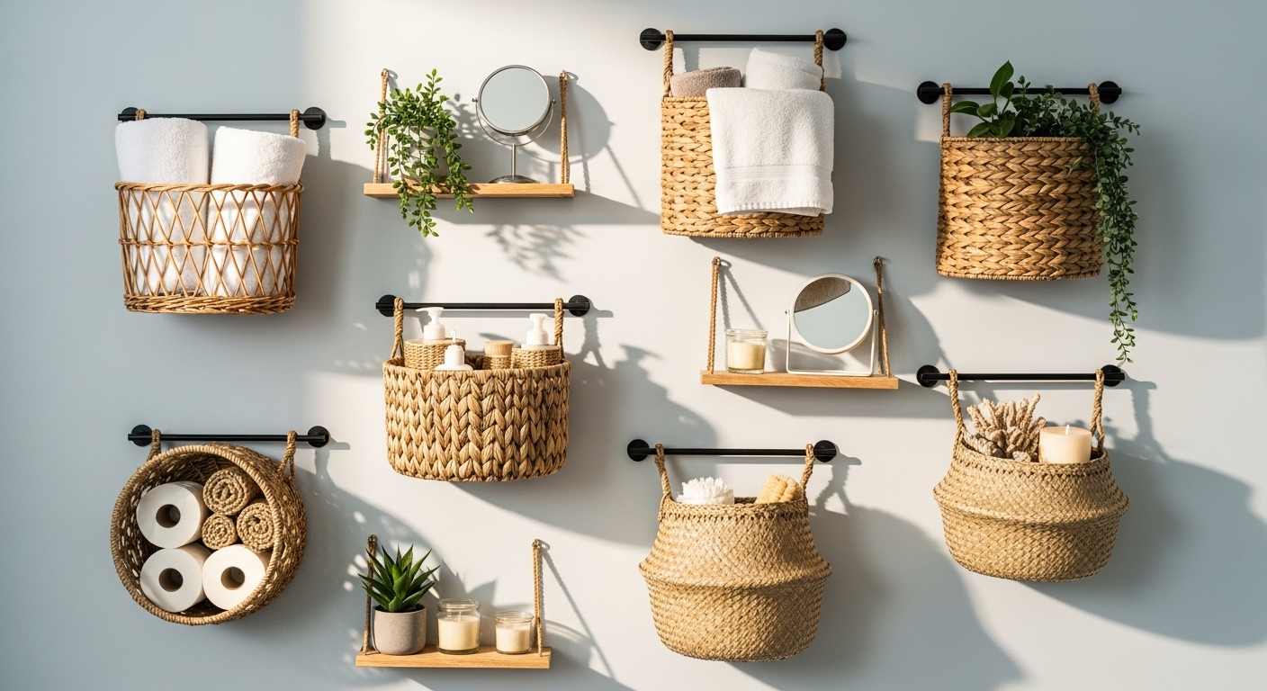  Hanging Wall Baskets and Woven Storage
