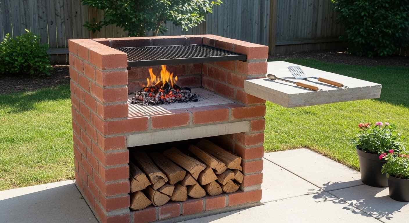 Simple Patio Brick Island