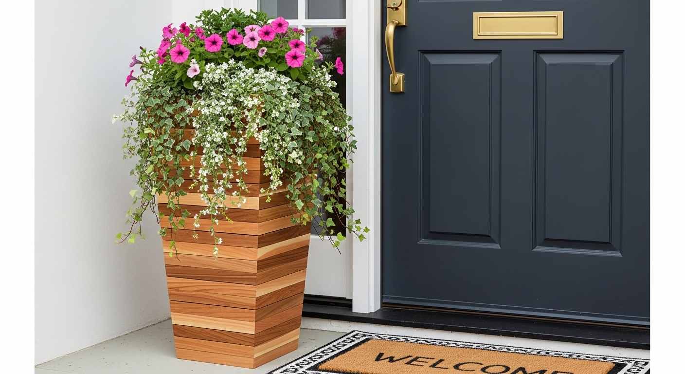  Tall Slim Profile Entry Planters