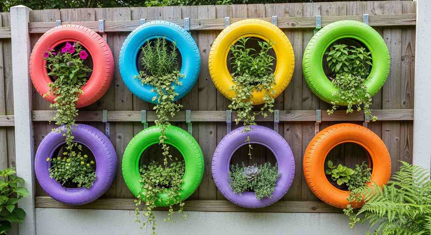 Wall Tire Planter
