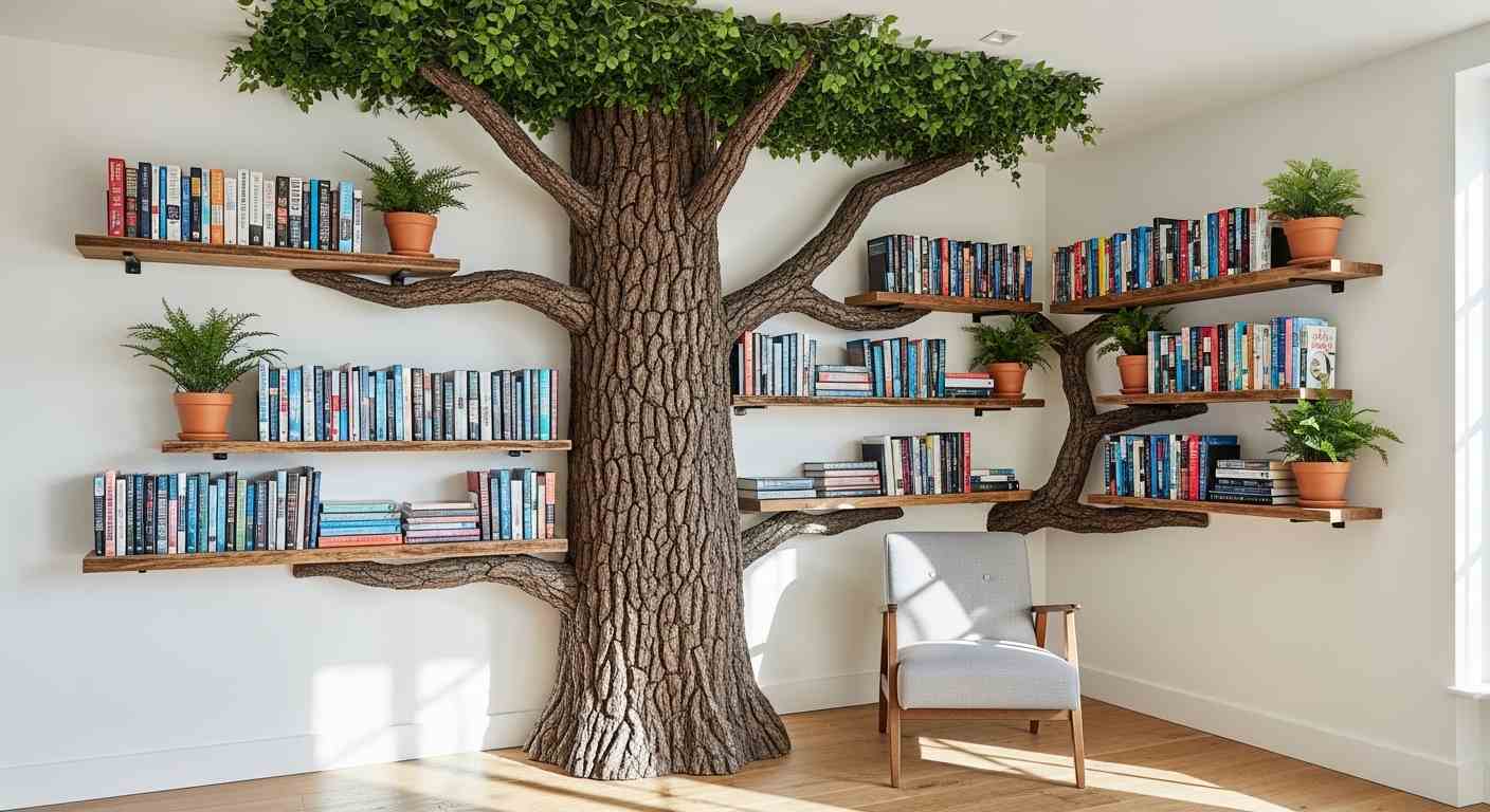 Tree-Trunk Bookcase