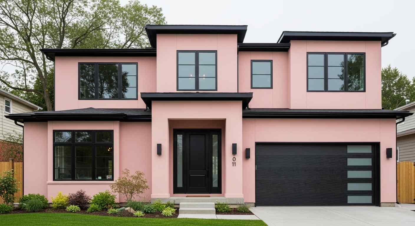  Dusty Rose Exterior With Black Accents
