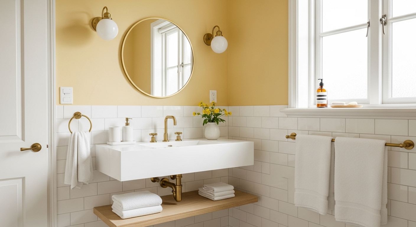 Soft Yellow Sunshine Bathroom
